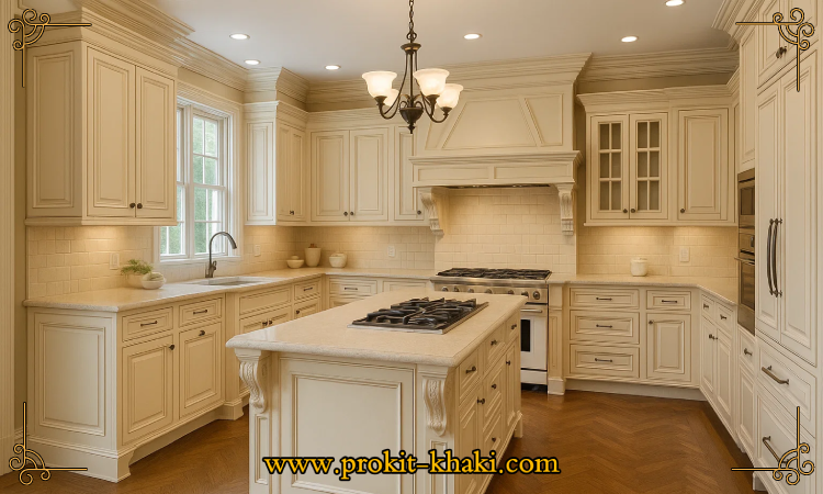 کابینت جزیره با اجاق گاز رومیزی