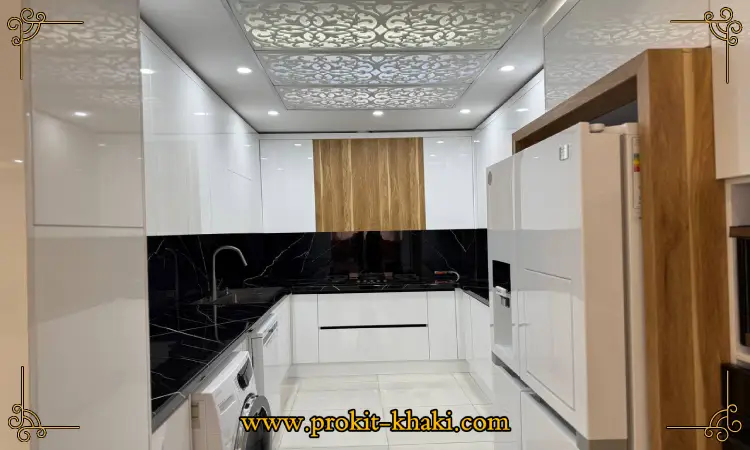 کابینت مدرن سفید قهوه ای