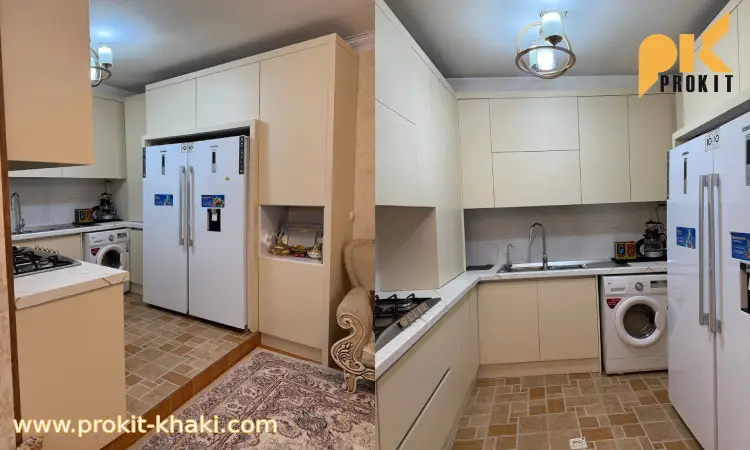 کابینت کرم نئوکلاسیک آشپزخانه